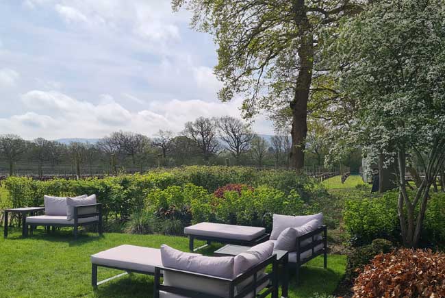 Outside seating at the Ridgeview Wine Estate